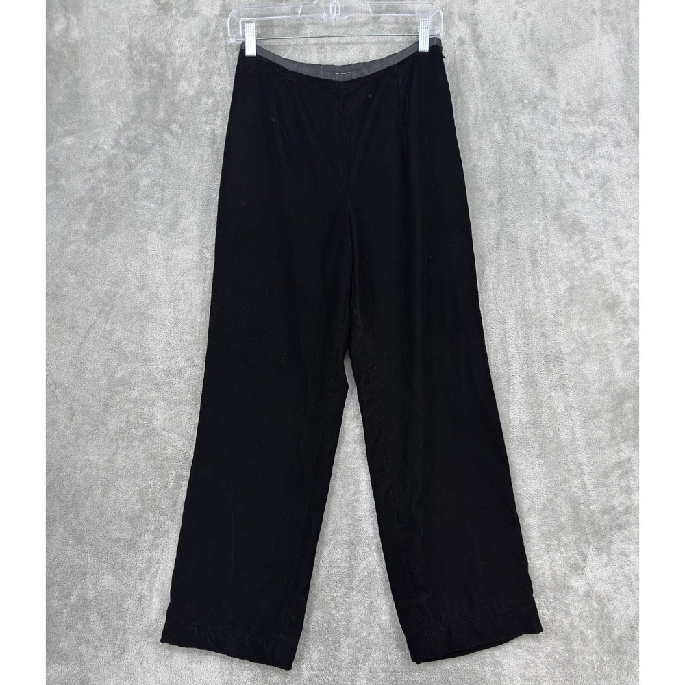 Vintage Ann Taylor LOFT Pants Womens Size 4 Velvet Wide Leg Quiet Luxury Black